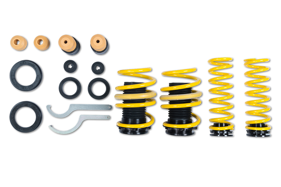 Scope of delivery: ST height adjustable springs with elastomer springs and dust protection elements for all Hyundai i30 N, N Performance and Fastback.