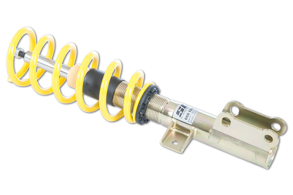 The idea of coilover kits being stiffer than factory suspension are in the past. The ST XA coilover kit for the KIA Sportage (Type QK) manufactured in OEM quality at KW automotive in Germany proves this.