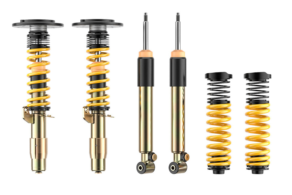 Because of the wide range of separately adjustable compression and rebound damping, the ST coilover suspension allows almost any setup required road suspension setup.